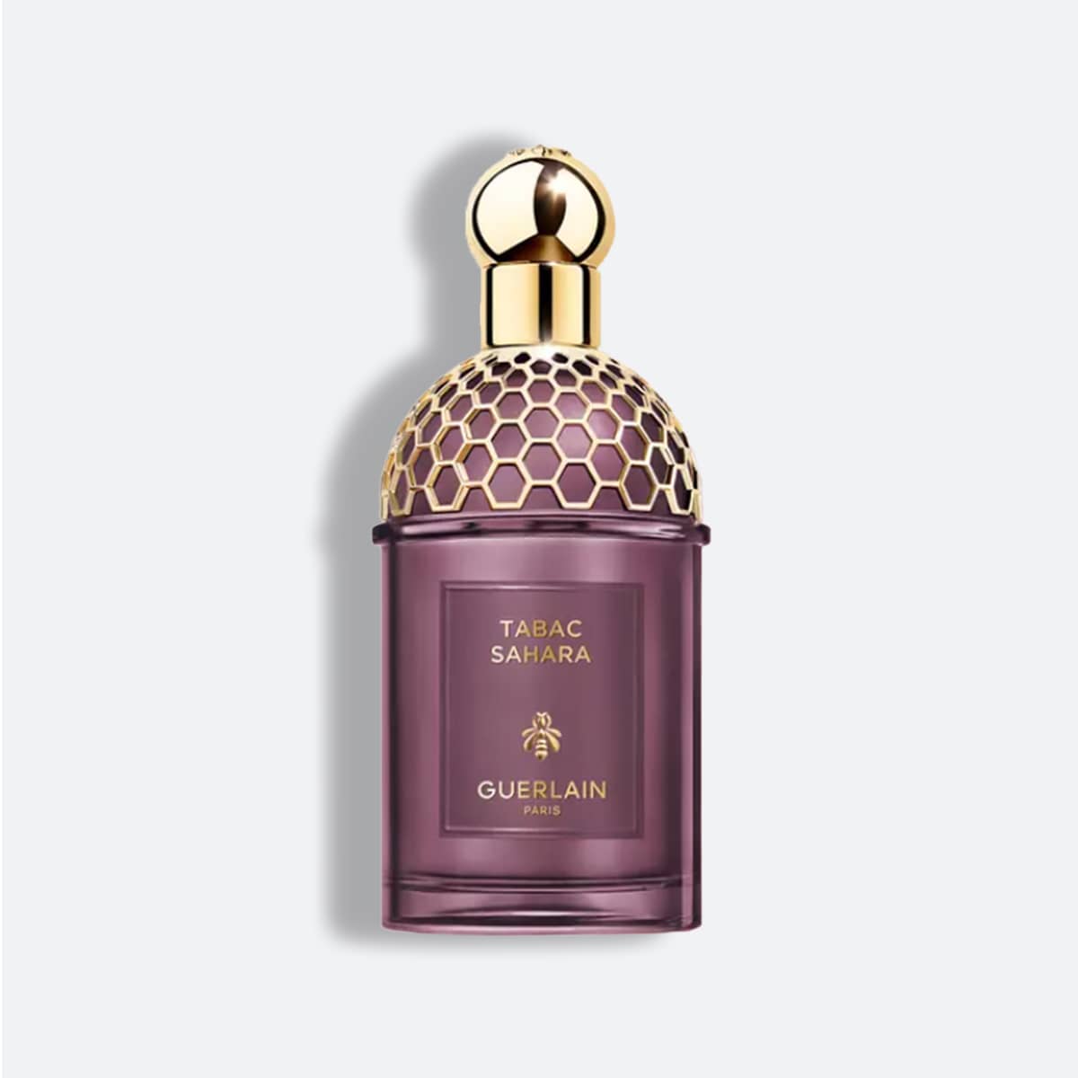 Guerlain Absolus Allegoria Tabac Sahara Eau de Parfum زجاجة عطر تاباك صحارى من جيرلان باريس باللون البنفسجي وغطاء ذهبي مزخرف